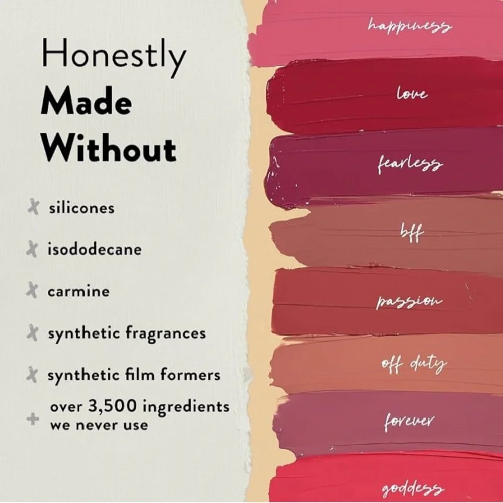 Honest Beauty Hydrating Liquid Lipstick Hyaluronic Acid + Avocado Oil: Happiness